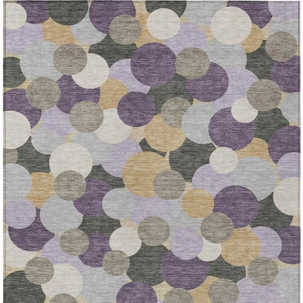 8' X 10' Plum And Lavender Geometric Washable Indoor Outdoor Area Rug Homeroots Outdoor