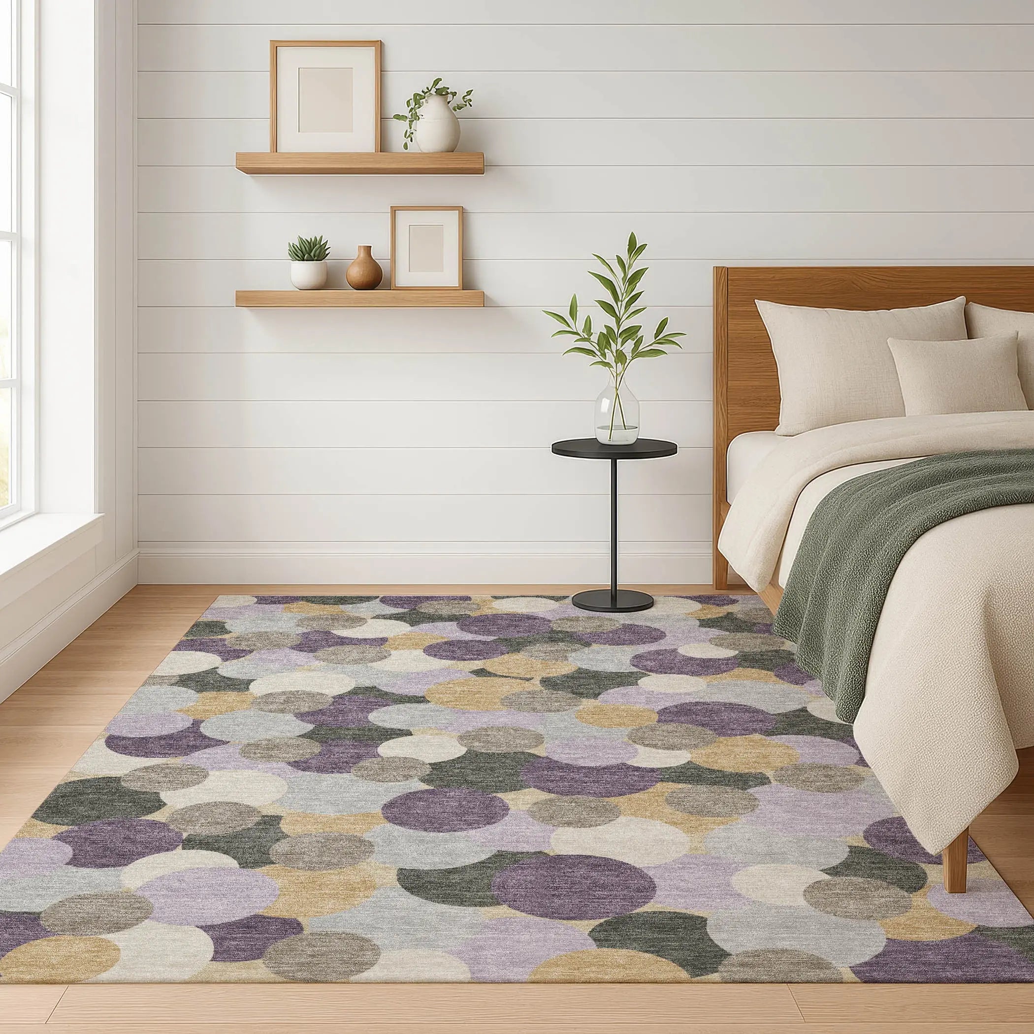 8' X 10' Plum And Lavender Geometric Washable Indoor Outdoor Area Rug Homeroots Outdoor