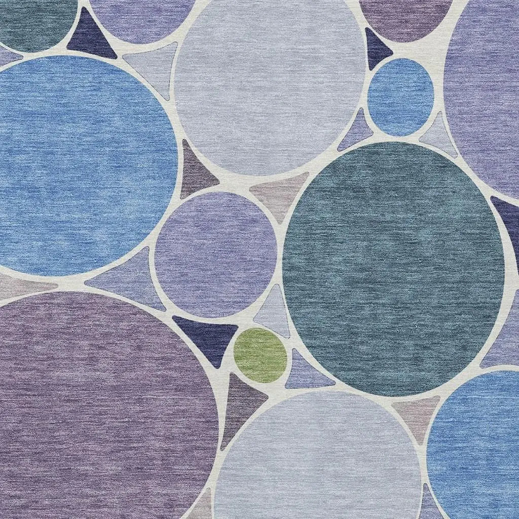 8' X 10' Plum And Lavender Geometric Washable Indoor Outdoor Area Rug Homeroots Outdoor