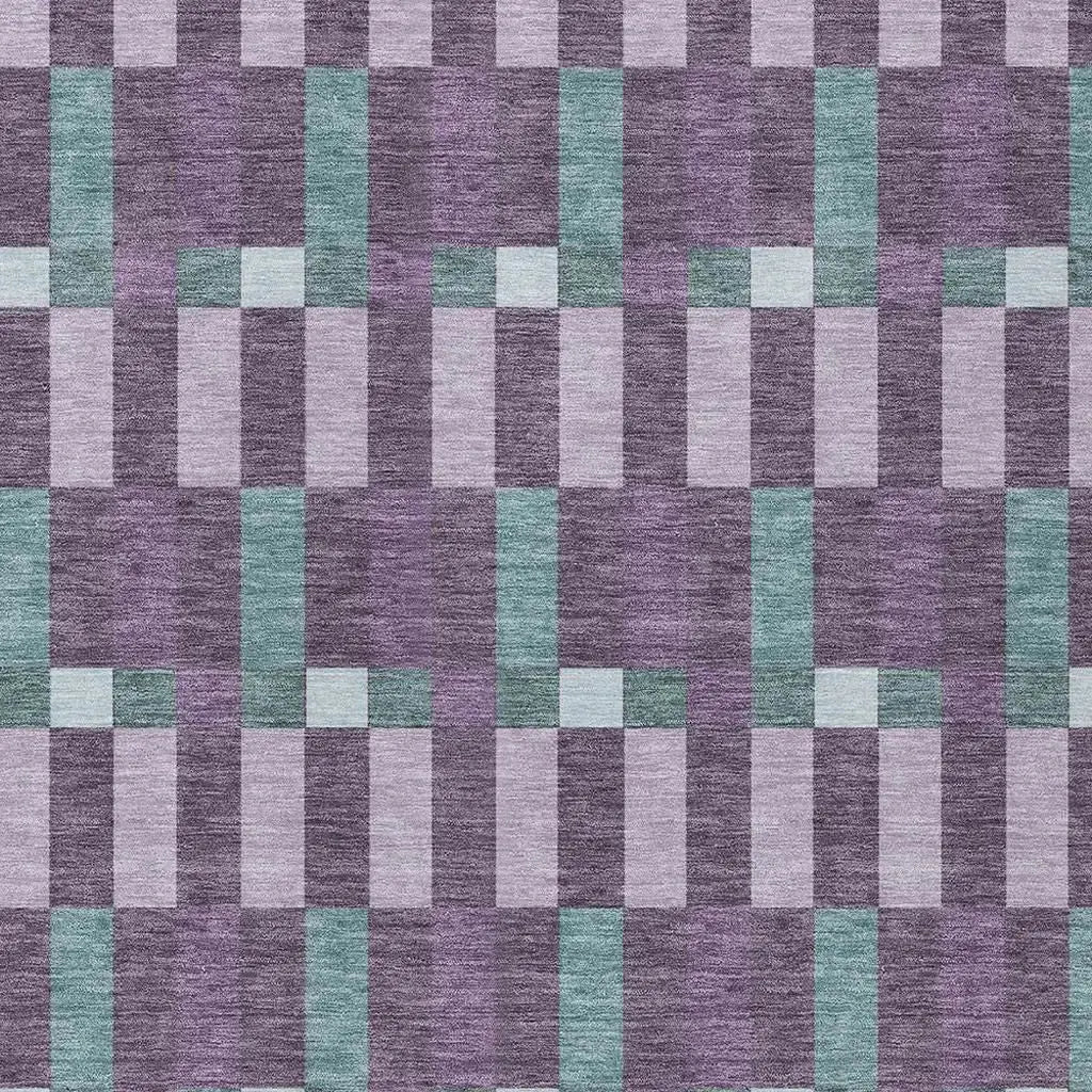 8' X 10' Plum And Lavender Geometric Washable Indoor Outdoor Area Rug Homeroots Outdoor