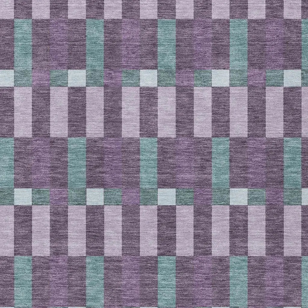 8' X 10' Plum And Lavender Geometric Washable Indoor Outdoor Area Rug Homeroots Outdoor