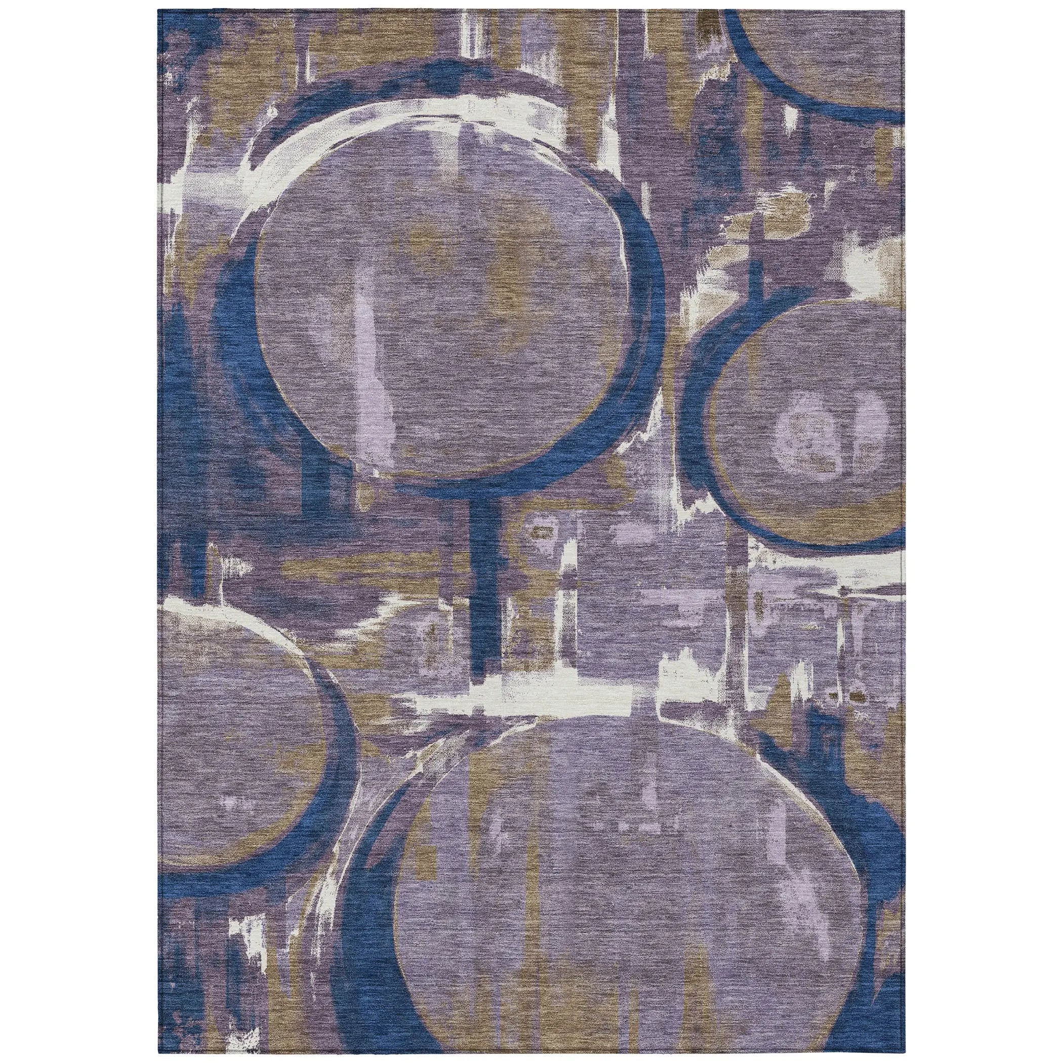 8' X 10' Plum And Purple Abstract Washable Indoor Outdoor Area Rug Homeroots Outdoor