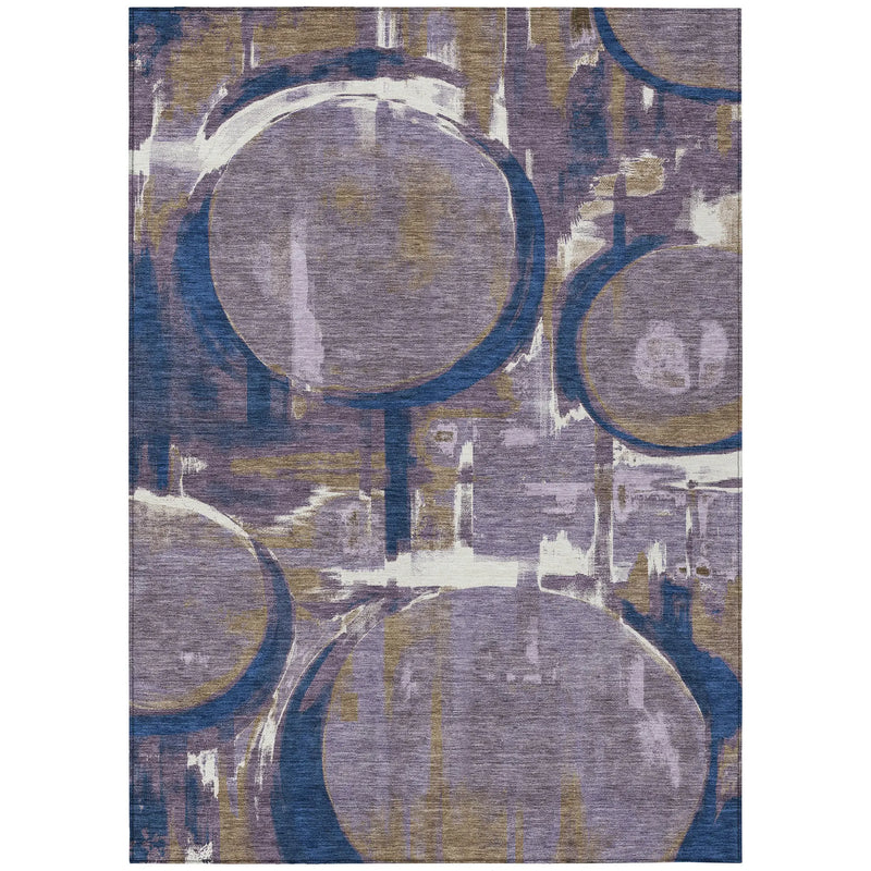 8' X 10' Plum And Purple Abstract Washable Indoor Outdoor Area Rug Homeroots Outdoor