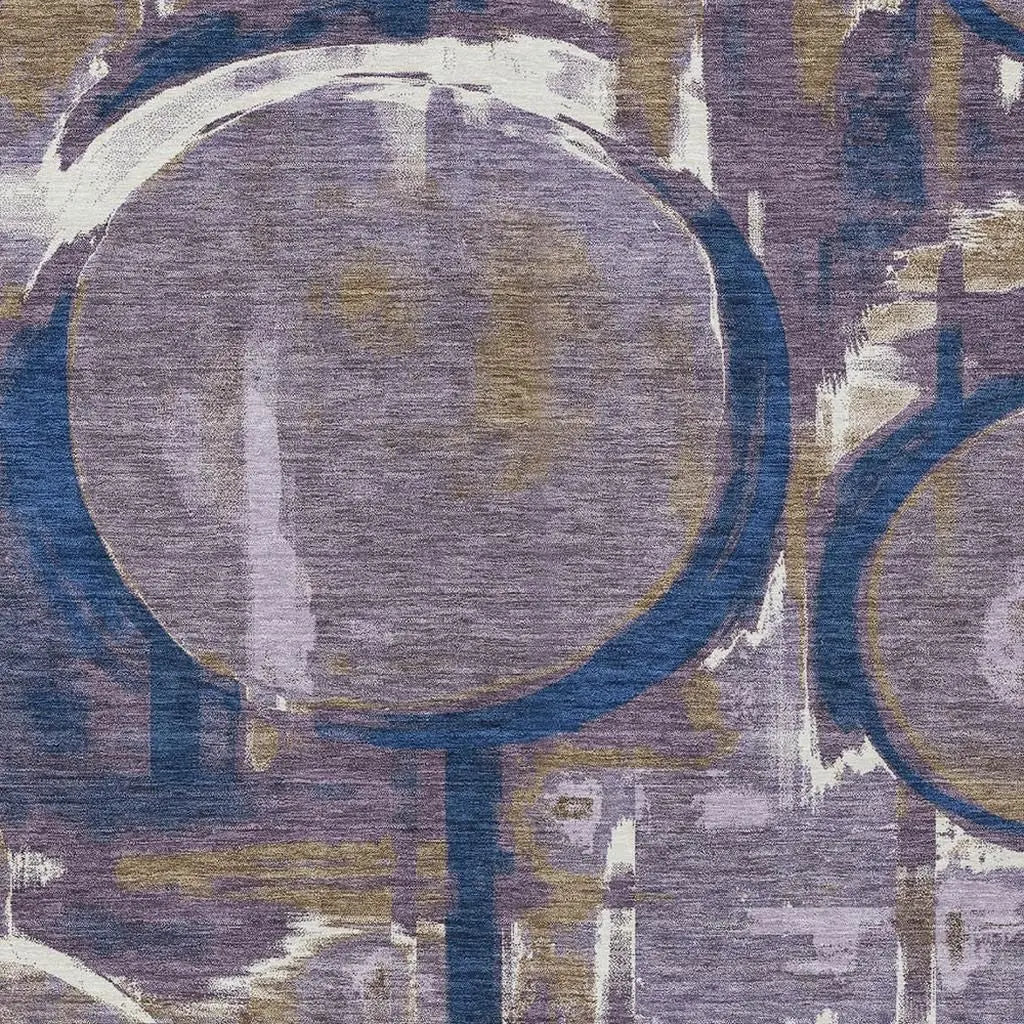 8' X 10' Plum And Purple Abstract Washable Indoor Outdoor Area Rug Homeroots Outdoor