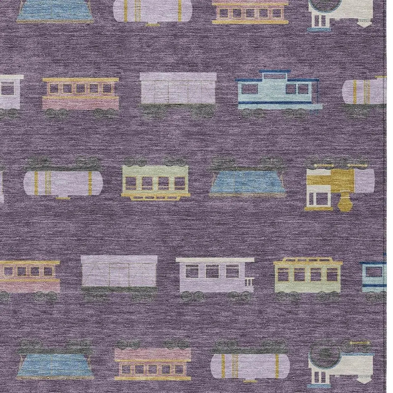 8' X 10' Plum And Purple Abstract Washable Indoor Outdoor Area Rug Homeroots Outdoor