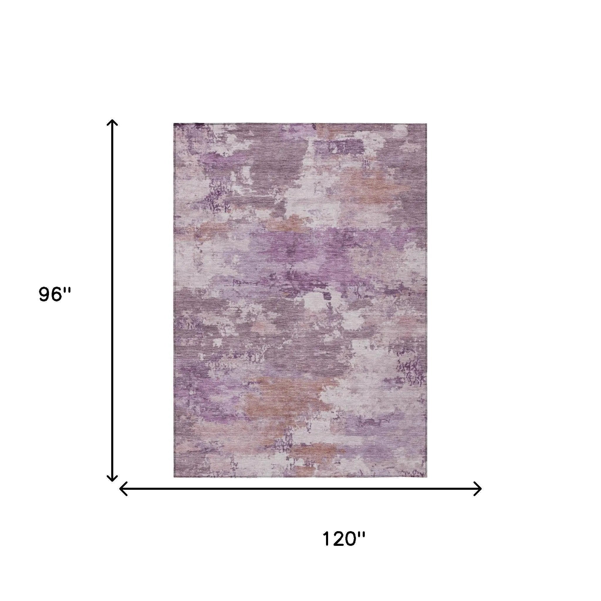 8' X 10' Plum And Purple Abstract Washable Indoor Outdoor Area Rug Homeroots Outdoor