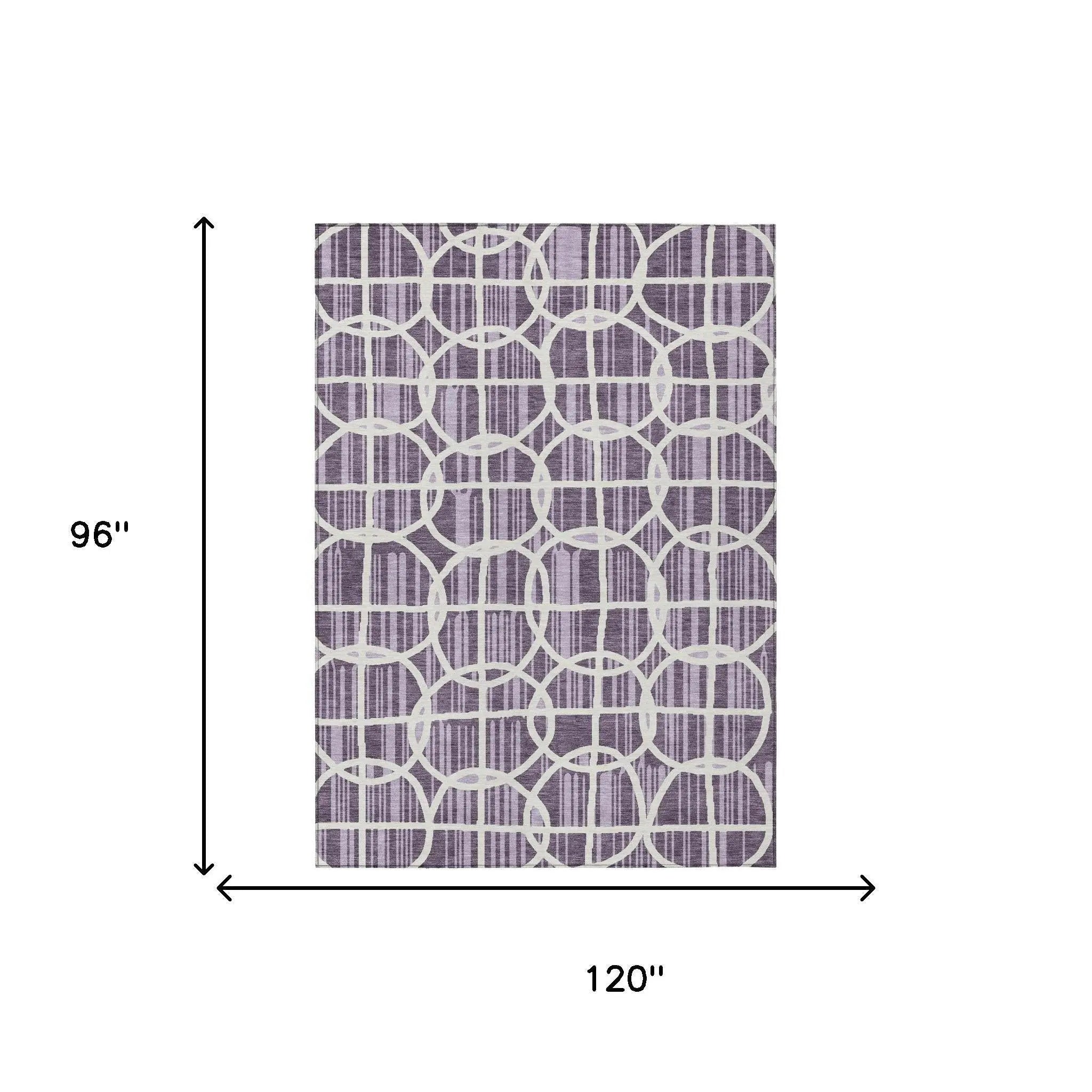 8' X 10' Plum And Purple Geometric Washable Indoor Outdoor Area Rug Homeroots Outdoor