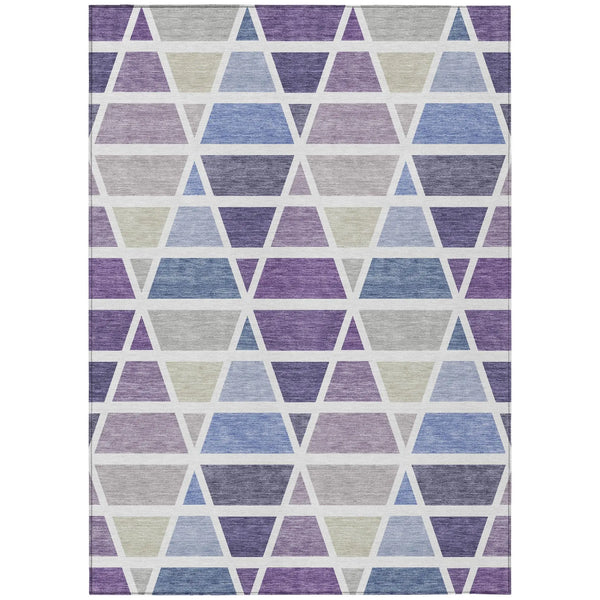 8' X 10' Plum And Purple Geometric Washable Indoor Outdoor Area Rug Homeroots Outdoor