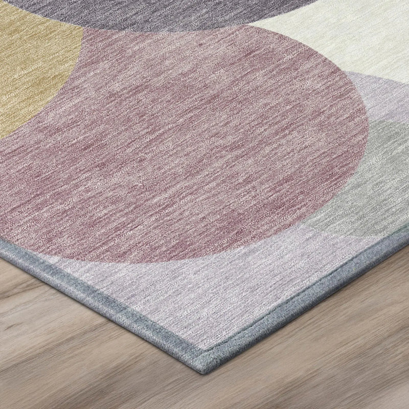 8' X 10' Plum And Purple Geometric Washable Indoor Outdoor Area Rug Homeroots Outdoor