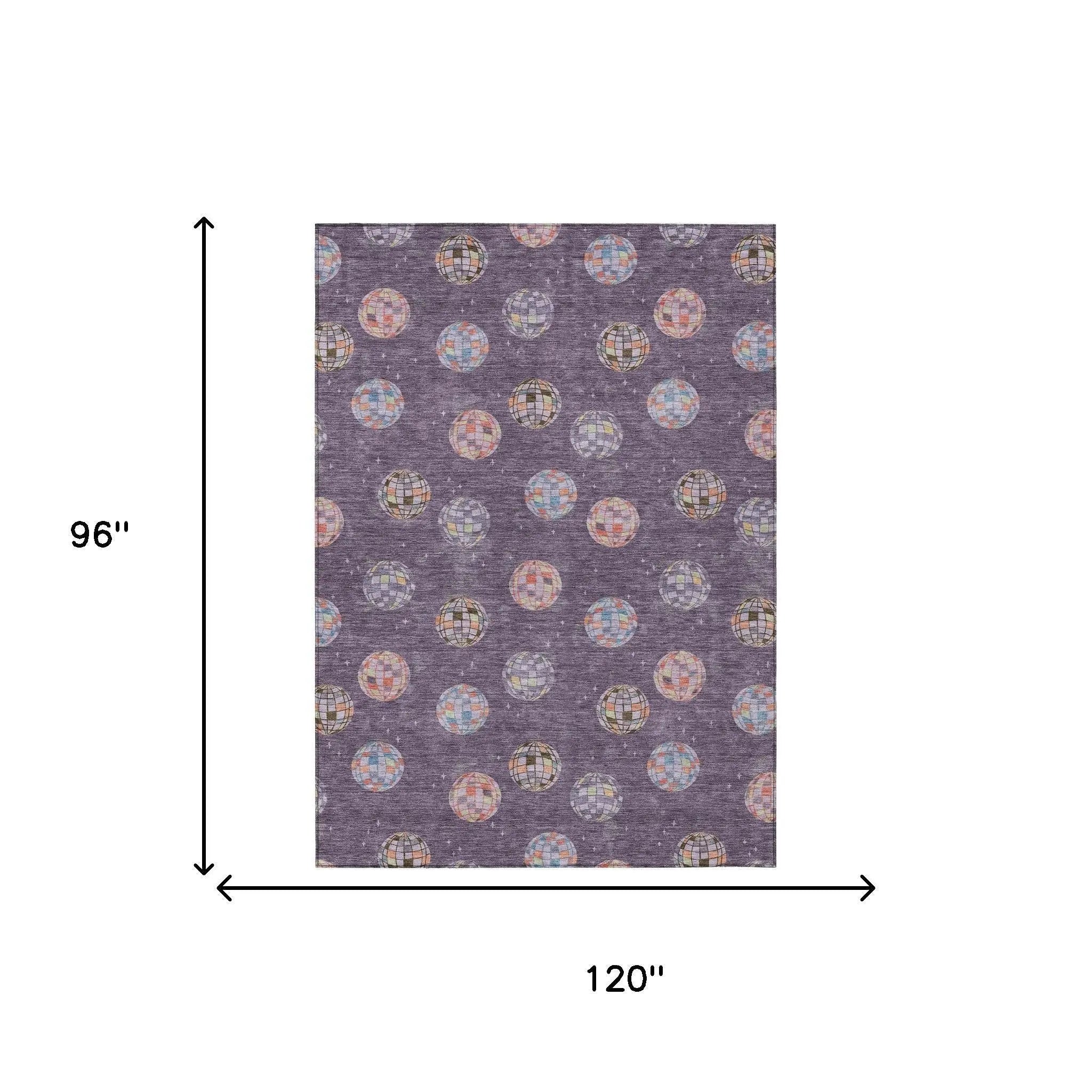 8' X 10' Plum And Purple Geometric Washable Indoor Outdoor Area Rug Homeroots Outdoor