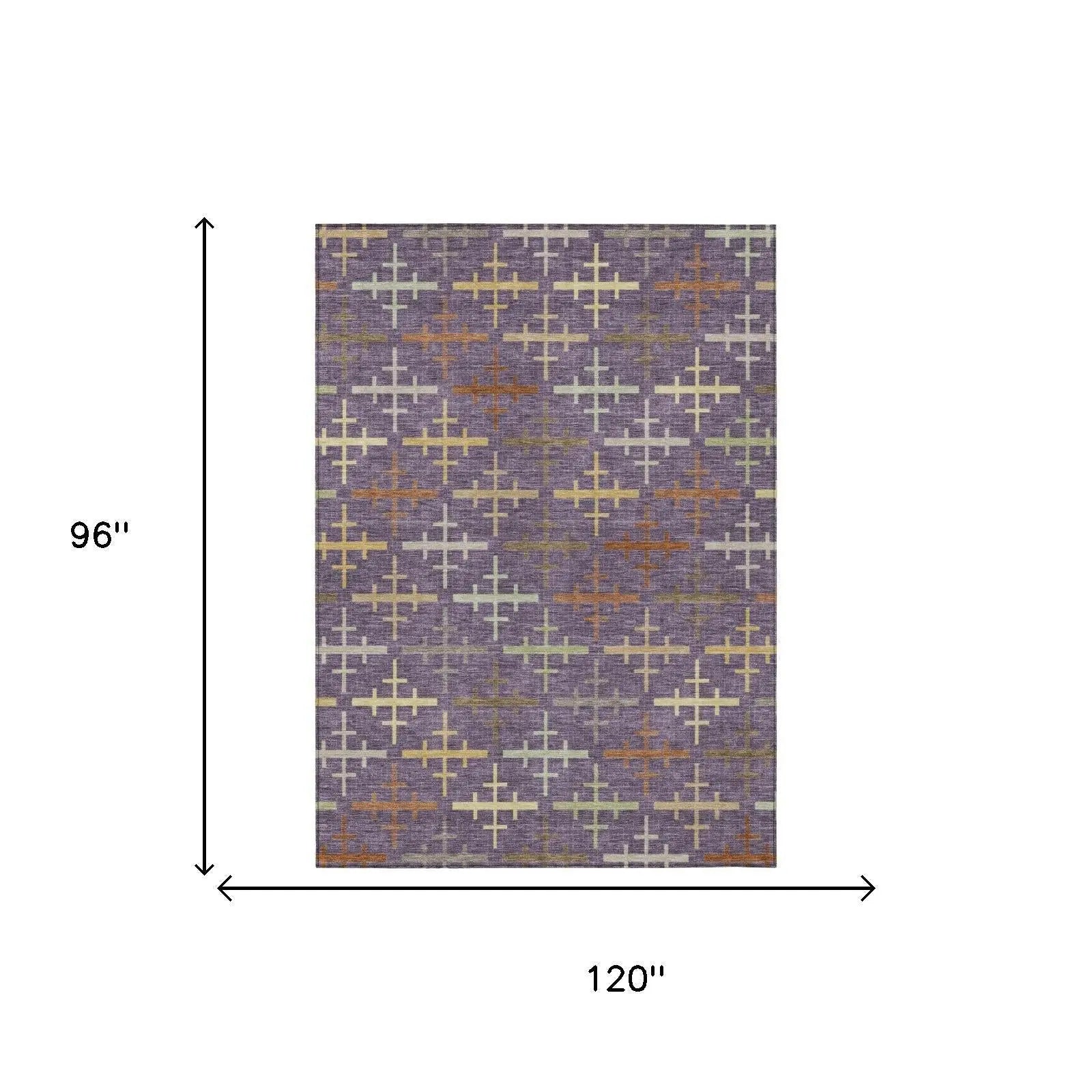 8' X 10' Plum And Purple Geometric Washable Indoor Outdoor Area Rug Homeroots Outdoor