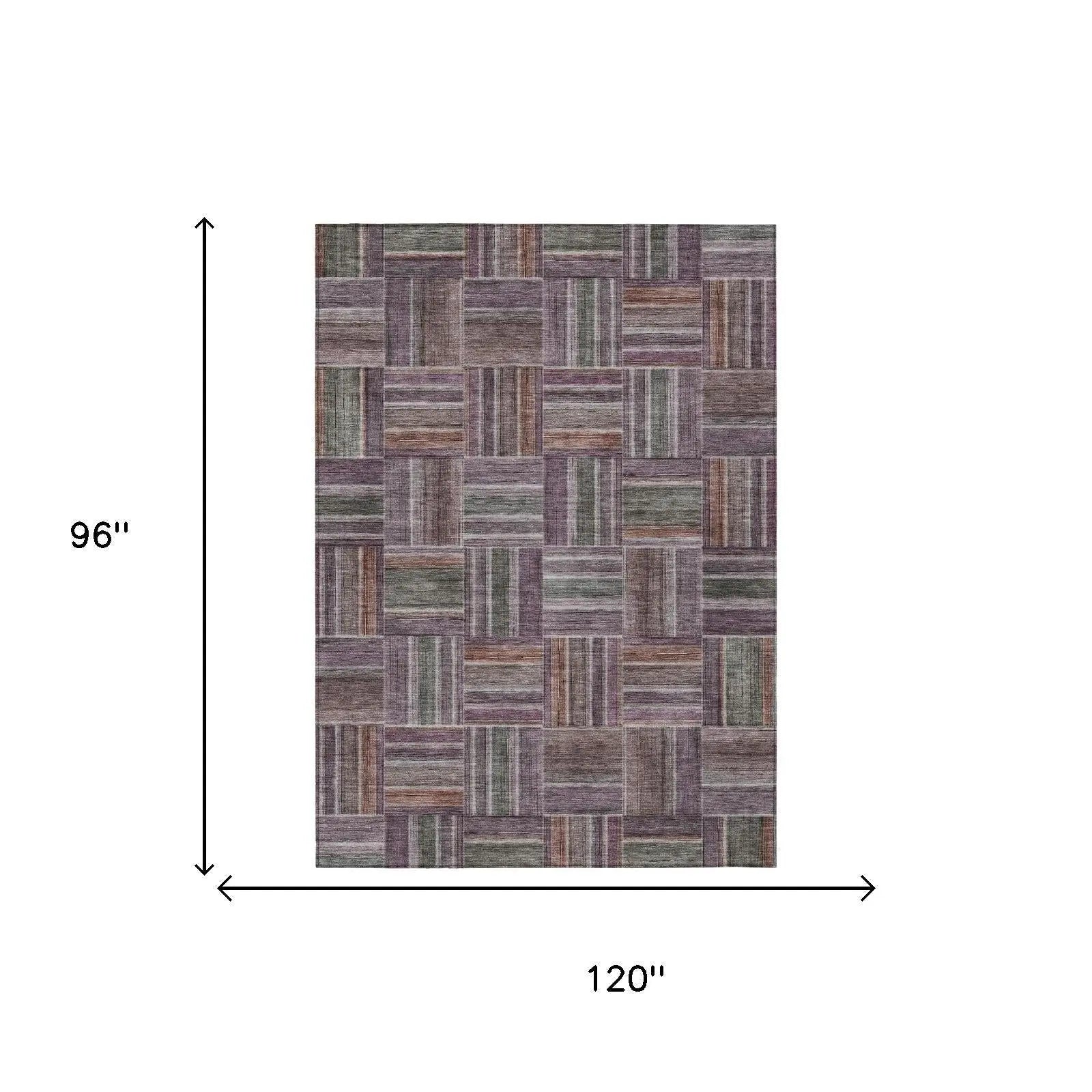 8' X 10' Plum And Purple Geometric Washable Indoor Outdoor Area Rug Homeroots Outdoor