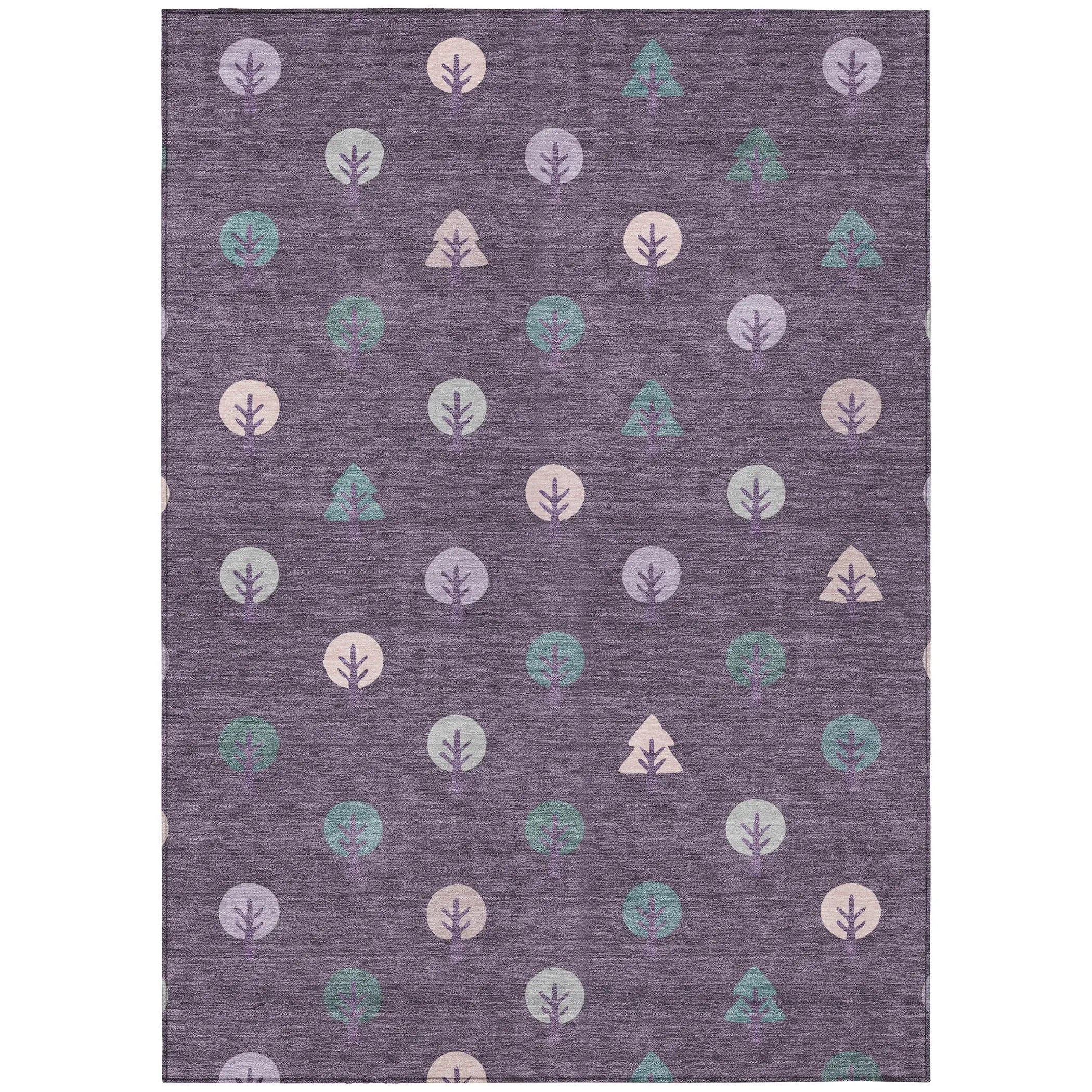 8' X 10' Plum And Purple Geometric Washable Indoor Outdoor Area Rug Homeroots Outdoor