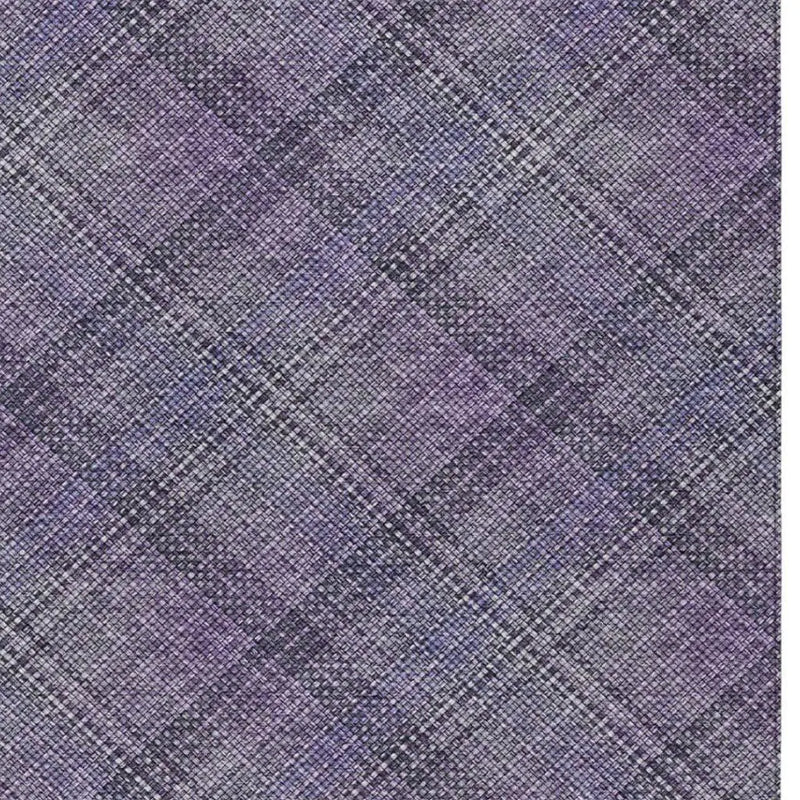 8' X 10' Plum And Purple Plaid Washable Indoor Outdoor Area Rug Homeroots Outdoor