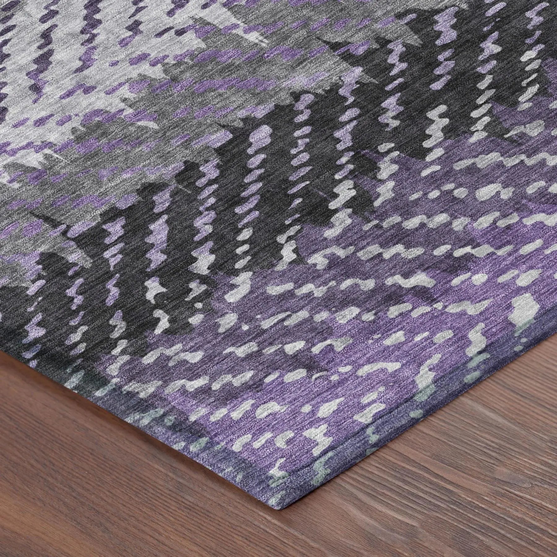 8' X 10' Plum And Purple Striped Washable Indoor Outdoor Area Rug Homeroots Outdoor