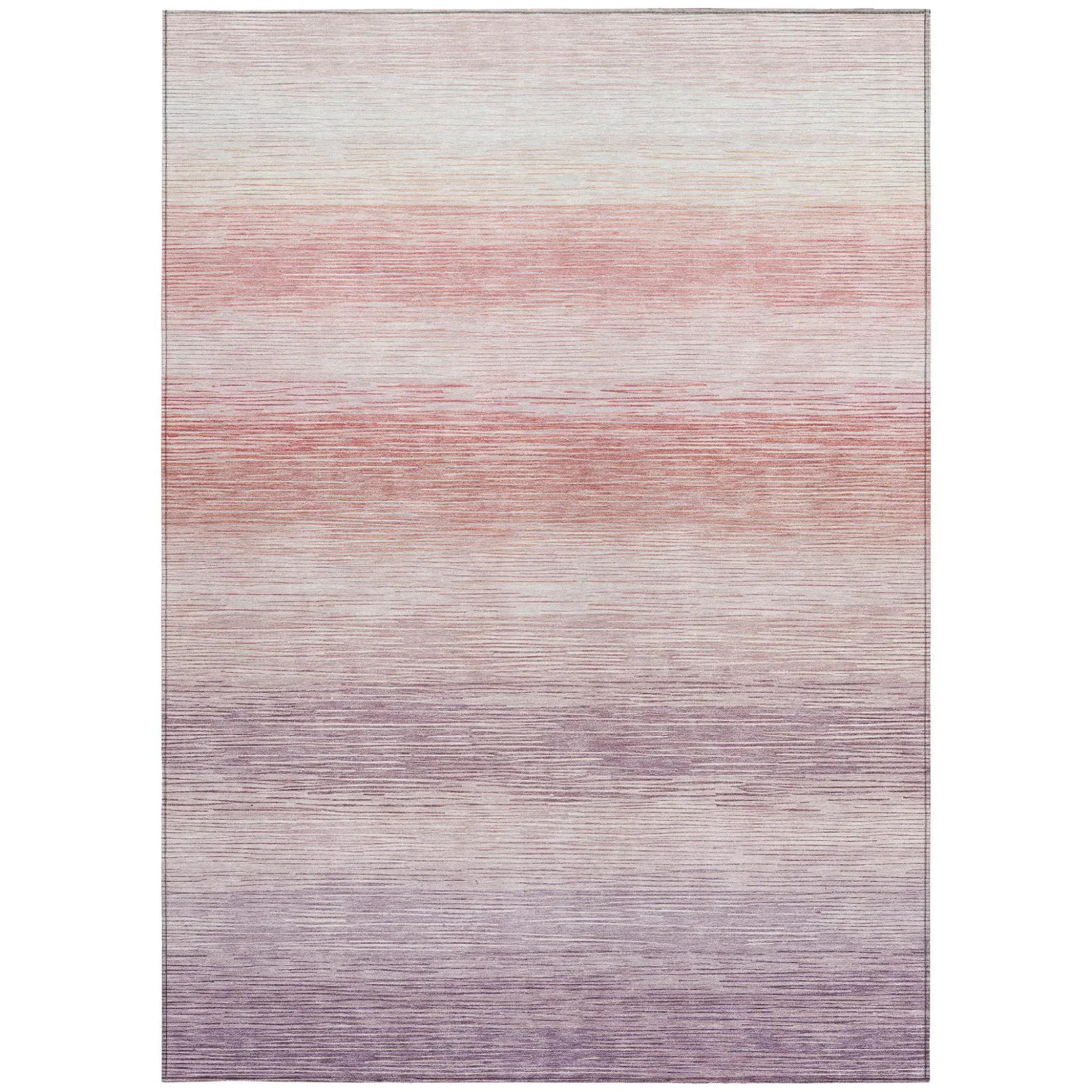 8' X 10' Plum And Purple Striped Washable Indoor Outdoor Area Rug Homeroots Outdoor