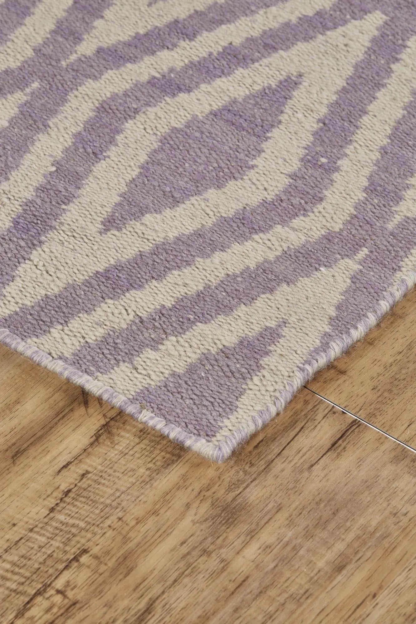 8' X 10' Purple And Ivory Wool Geometric Hand Loomed Area Rug Homeroots Home Decor
