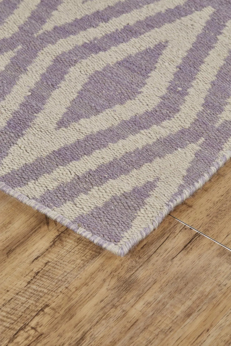 8' X 10' Purple And Ivory Wool Geometric Hand Loomed Area Rug Homeroots Home Decor