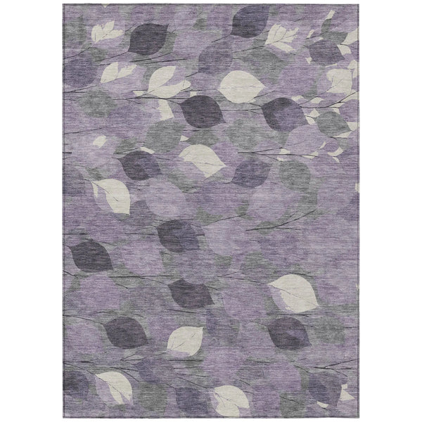 8' X 10' Purple And Lavender Floral Washable Indoor Outdoor Area Rug Homeroots Outdoor