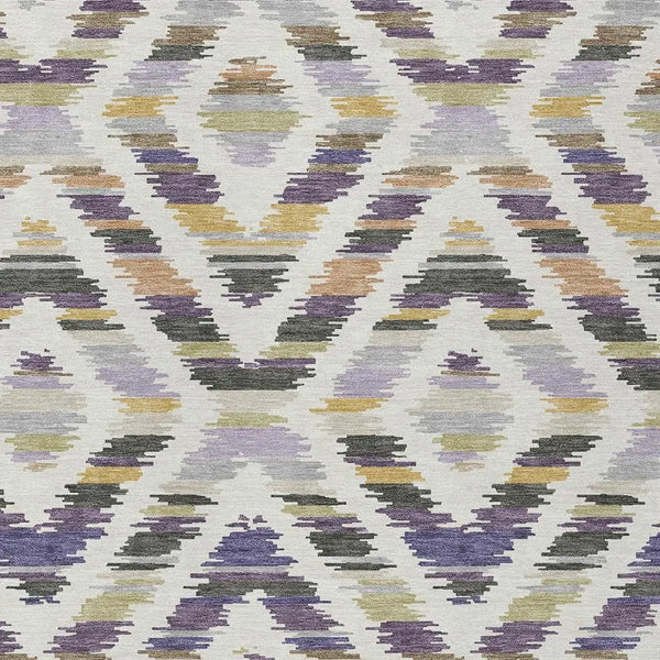 8' X 10' Purple And Lavender Tribal Washable Indoor Outdoor Area Rug Homeroots Outdoor