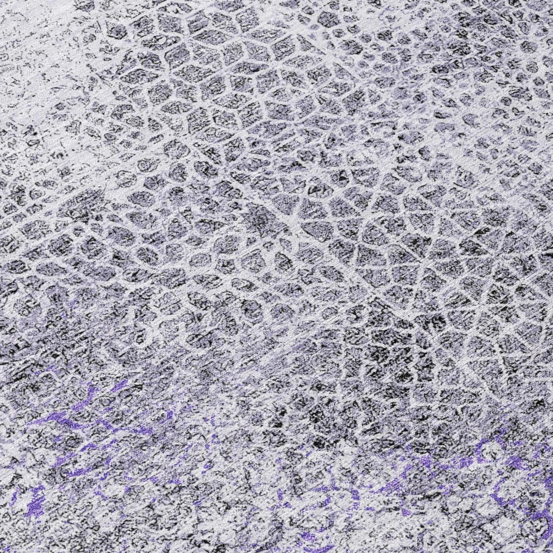 8' X 10' Purple And Pewter Abstract Washable Indoor Outdoor Area Rug Homeroots Outdoor