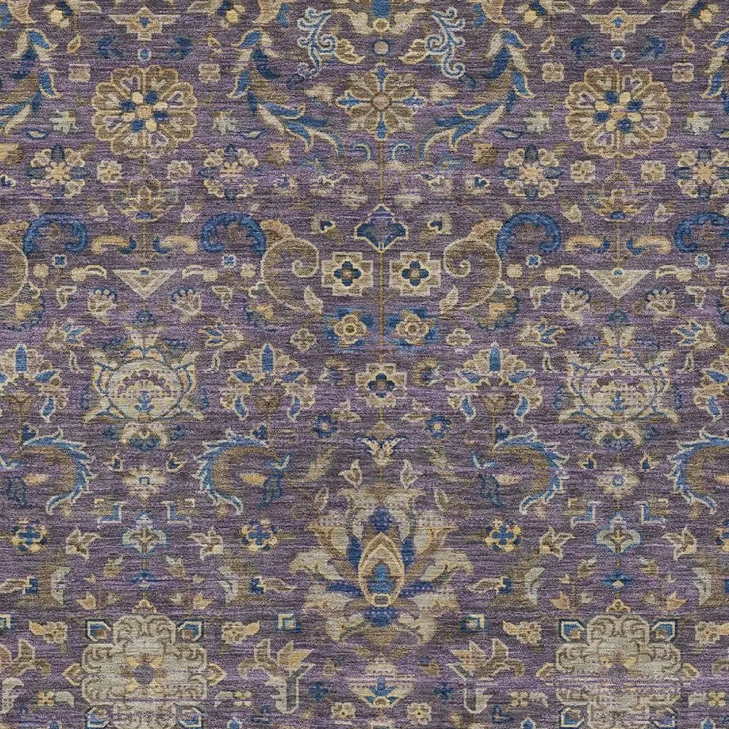 8' X 10' Purple And Plum Floral Medallion Washable Indoor Outdoor Area Rug Homeroots Outdoor