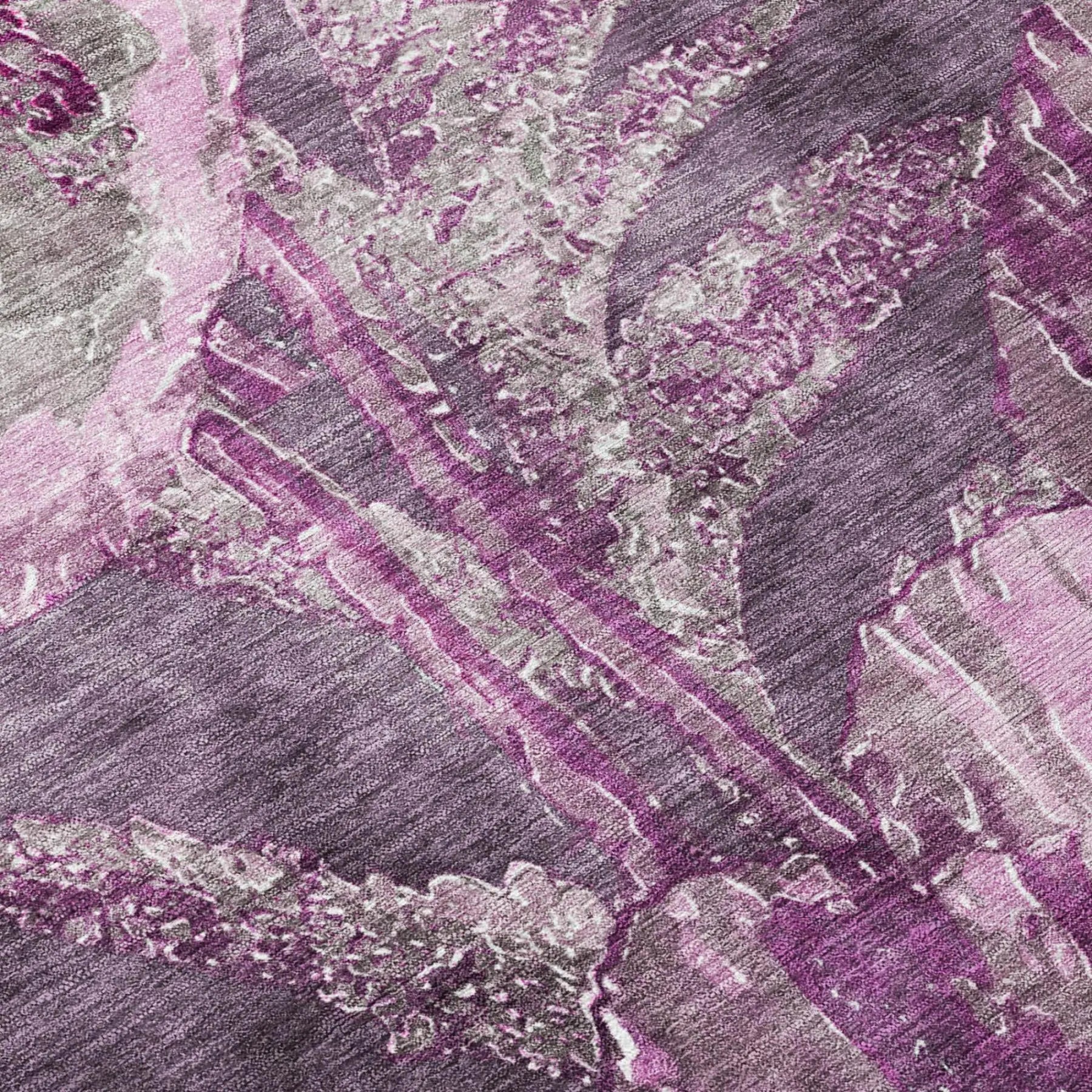 8' X 10' Purple And Plum Floral Washable Indoor Outdoor Area Rug Homeroots Outdoor