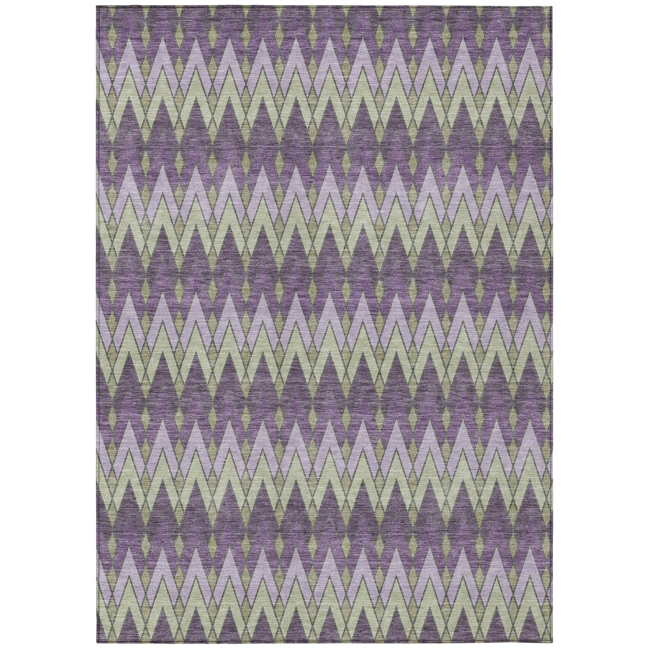 8' X 10' Purple And Plum Geometric Washable Indoor Outdoor Area Rug Homeroots Outdoor