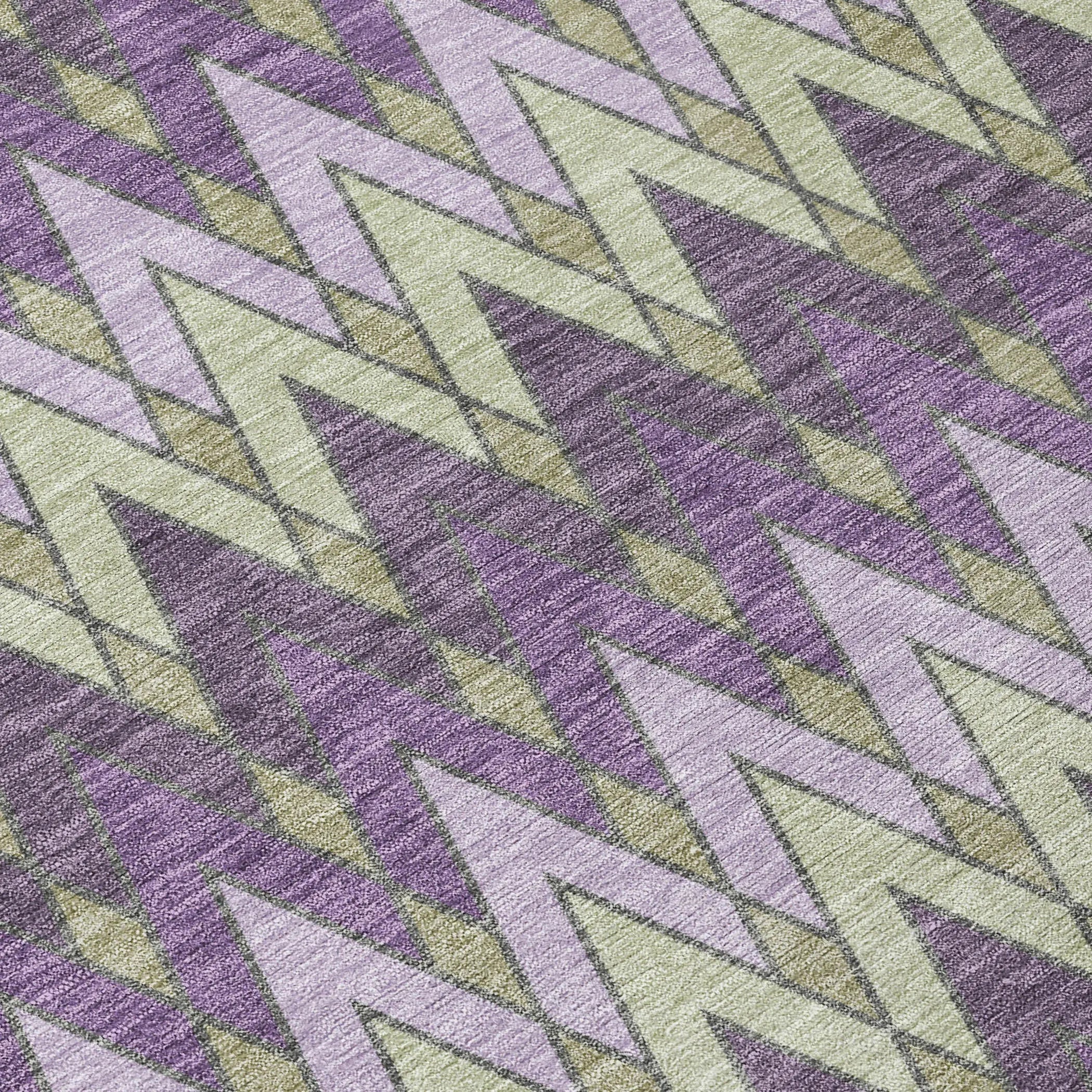 8' X 10' Purple And Plum Geometric Washable Indoor Outdoor Area Rug Homeroots Outdoor
