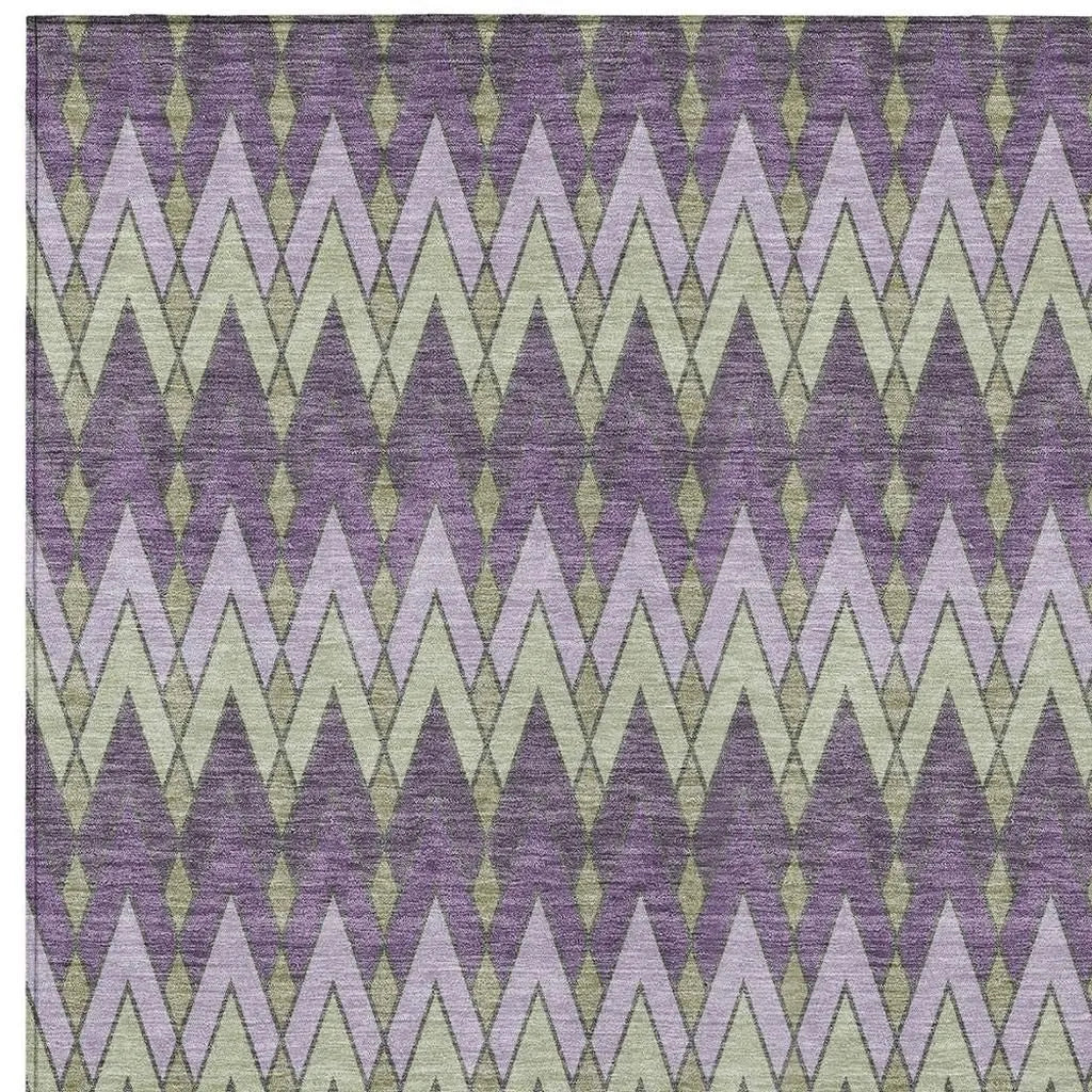 8' X 10' Purple And Plum Geometric Washable Indoor Outdoor Area Rug Homeroots Outdoor