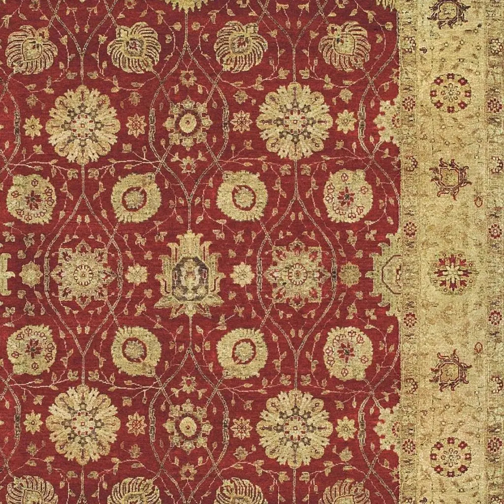 8' X 10' Red And Gold Wool Oriental Hand Knotted Area Rug Homeroots Home Decor