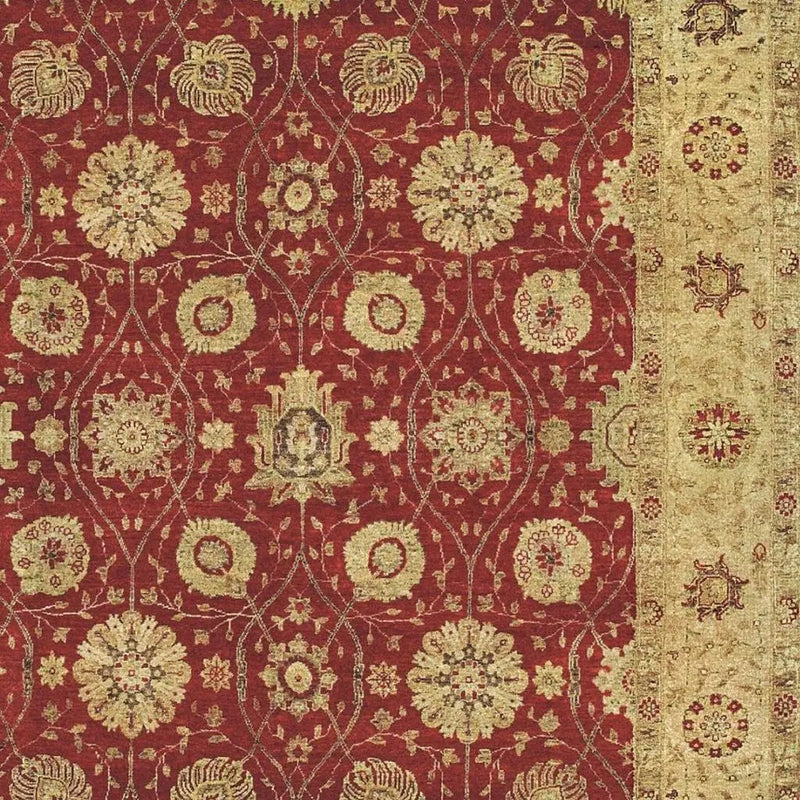 8' X 10' Red And Gold Wool Oriental Hand Knotted Area Rug Homeroots Home Decor