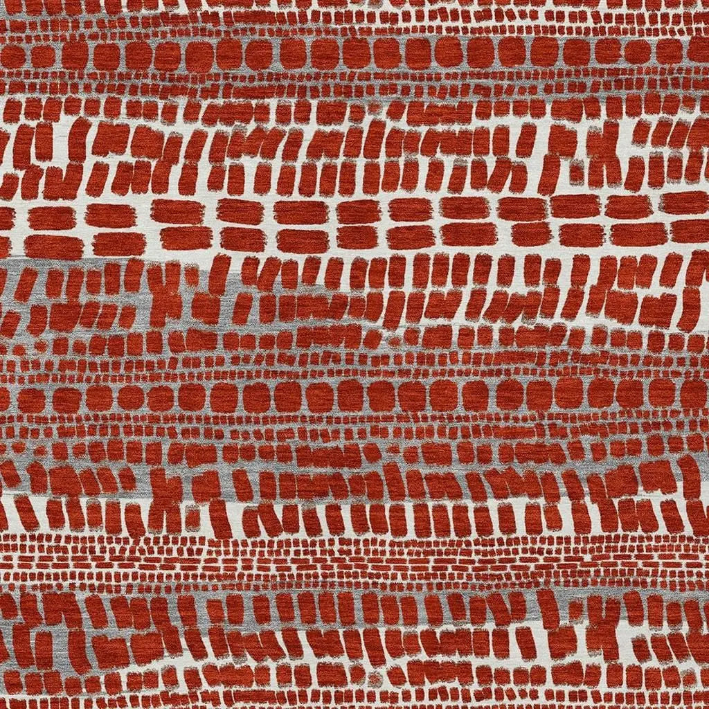 8' X 10' Red And Gray Abstract Washable Indoor Outdoor Area Rug Homeroots Outdoor
