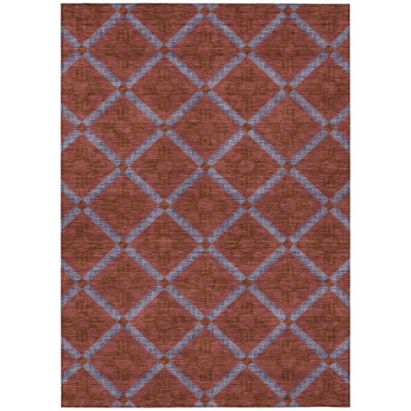 8' X 10' Red And Green Geometric Washable Indoor Outdoor Area Rug Homeroots Outdoor