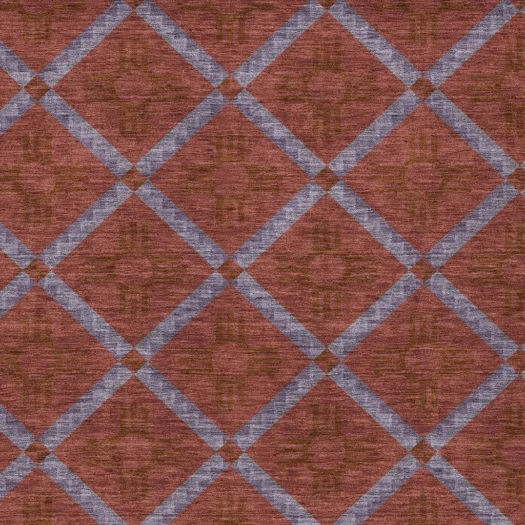 8' X 10' Red And Green Geometric Washable Indoor Outdoor Area Rug Homeroots Outdoor