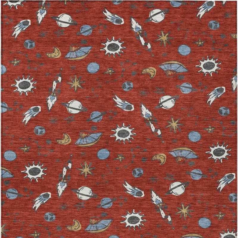 8' X 10' Red And Ivory Animal Print Washable Indoor Outdoor Area Rug Homeroots Outdoor