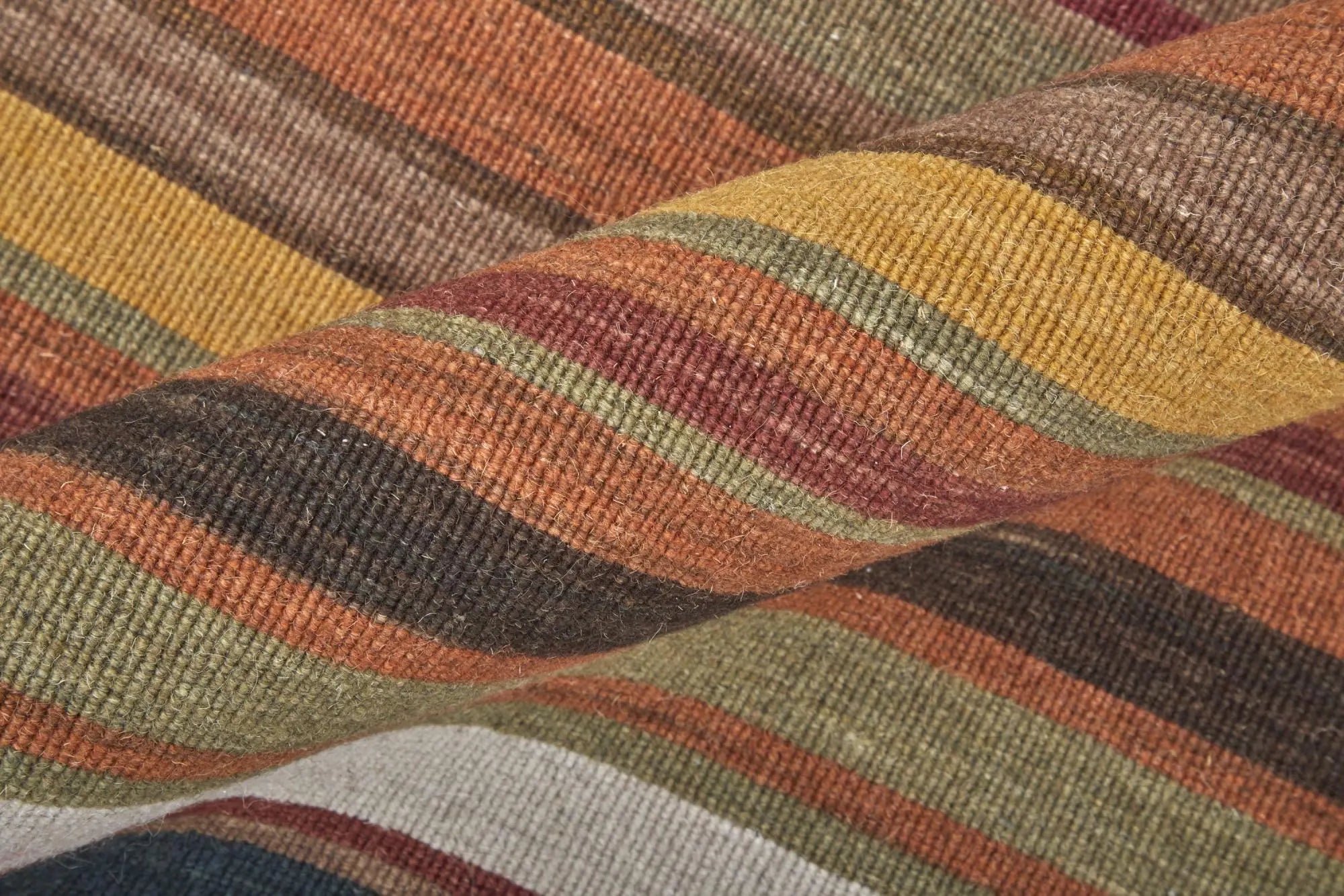 8' X 10' Red Brown And Gray Wool Striped Hand Knotted Area Rug Homeroots Home Decor