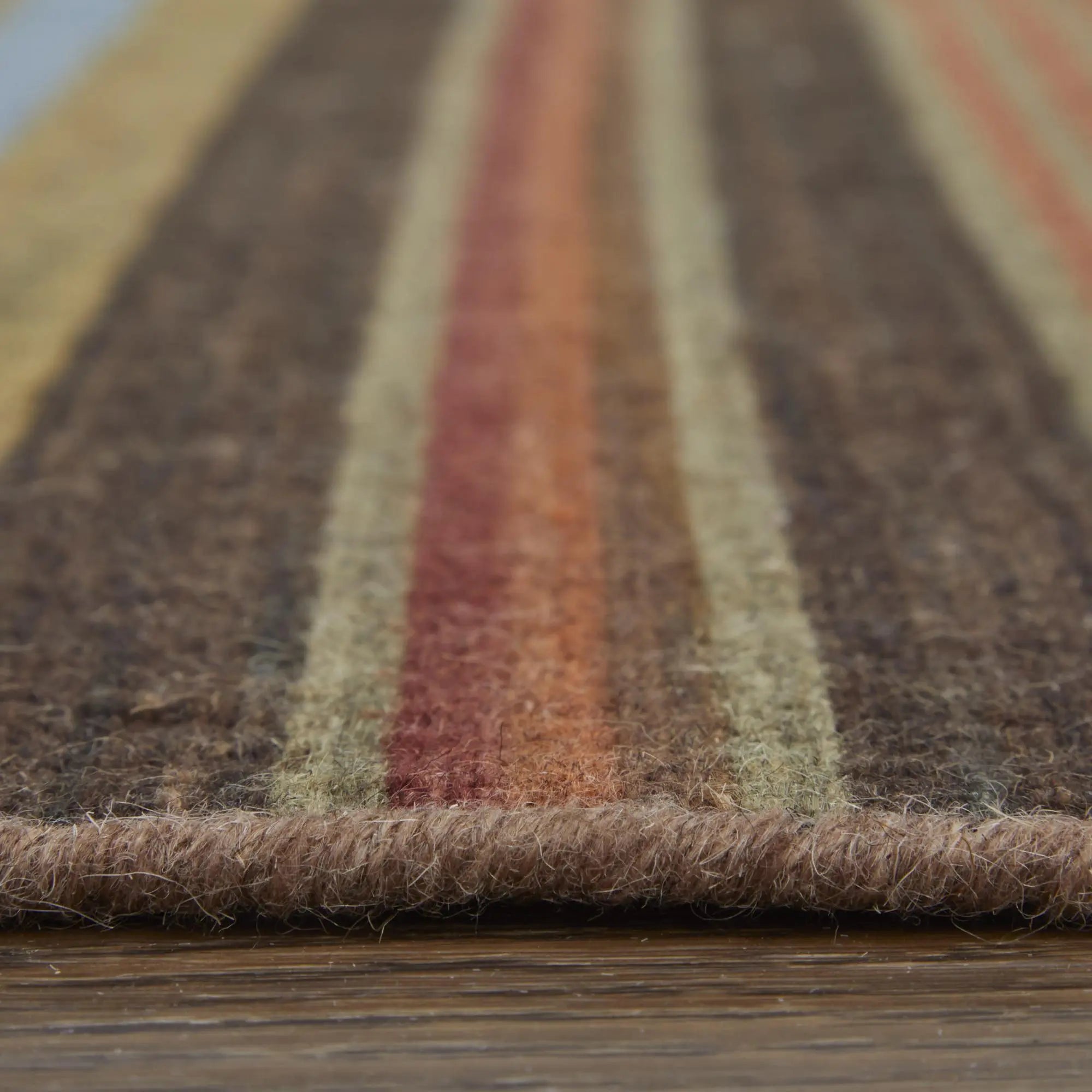 8' X 10' Red Brown And Gray Wool Striped Hand Knotted Area Rug Homeroots Home Decor