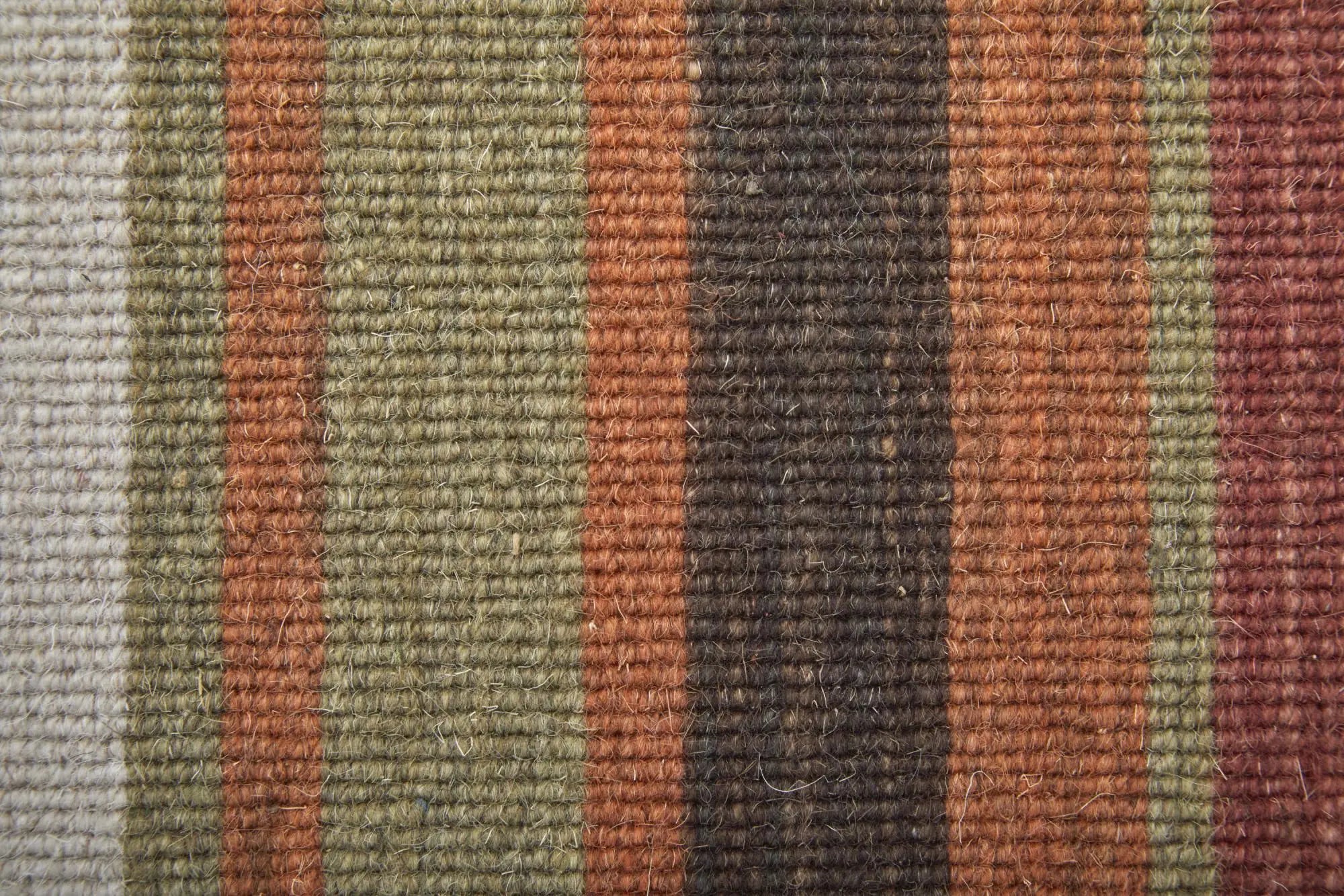 8' X 10' Red Brown And Gray Wool Striped Hand Knotted Area Rug Homeroots Home Decor