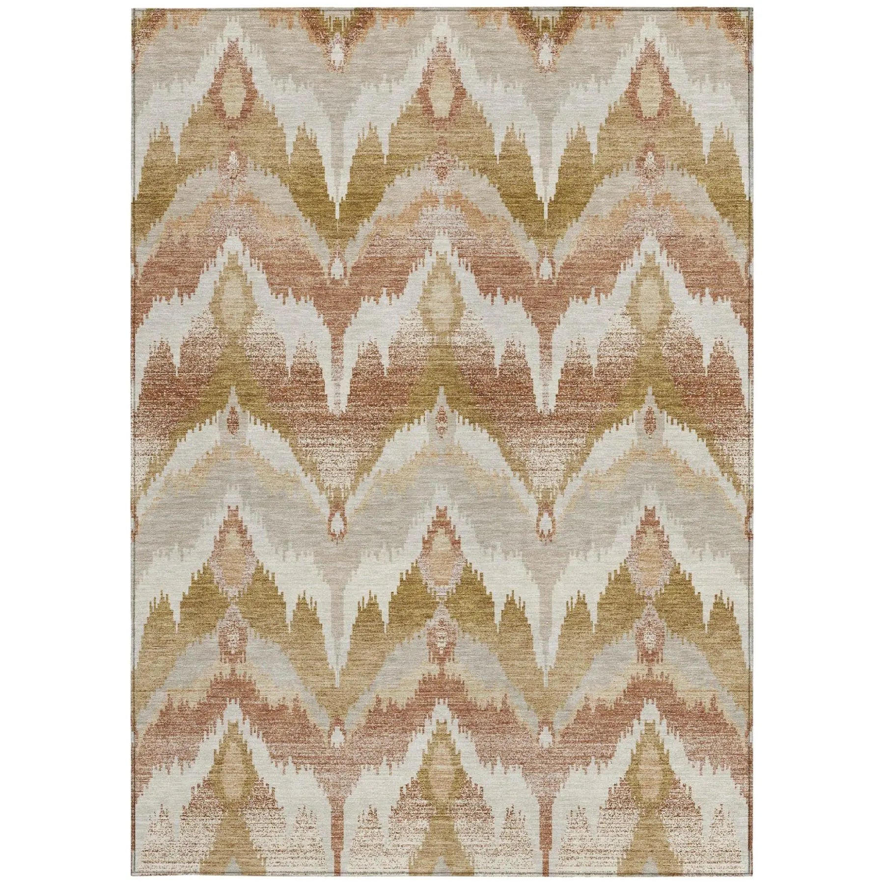 8' X 10' Rust And Orange Abstract Washable Indoor Outdoor Area Rug Homeroots Outdoor