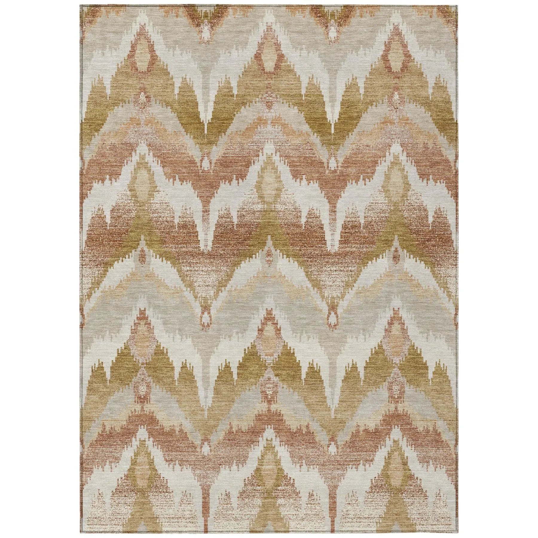 8' X 10' Rust And Orange Abstract Washable Indoor Outdoor Area Rug Homeroots Outdoor