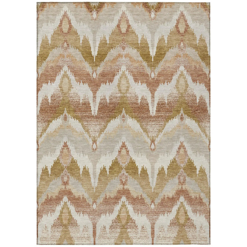 8' X 10' Rust And Orange Abstract Washable Indoor Outdoor Area Rug Homeroots Outdoor