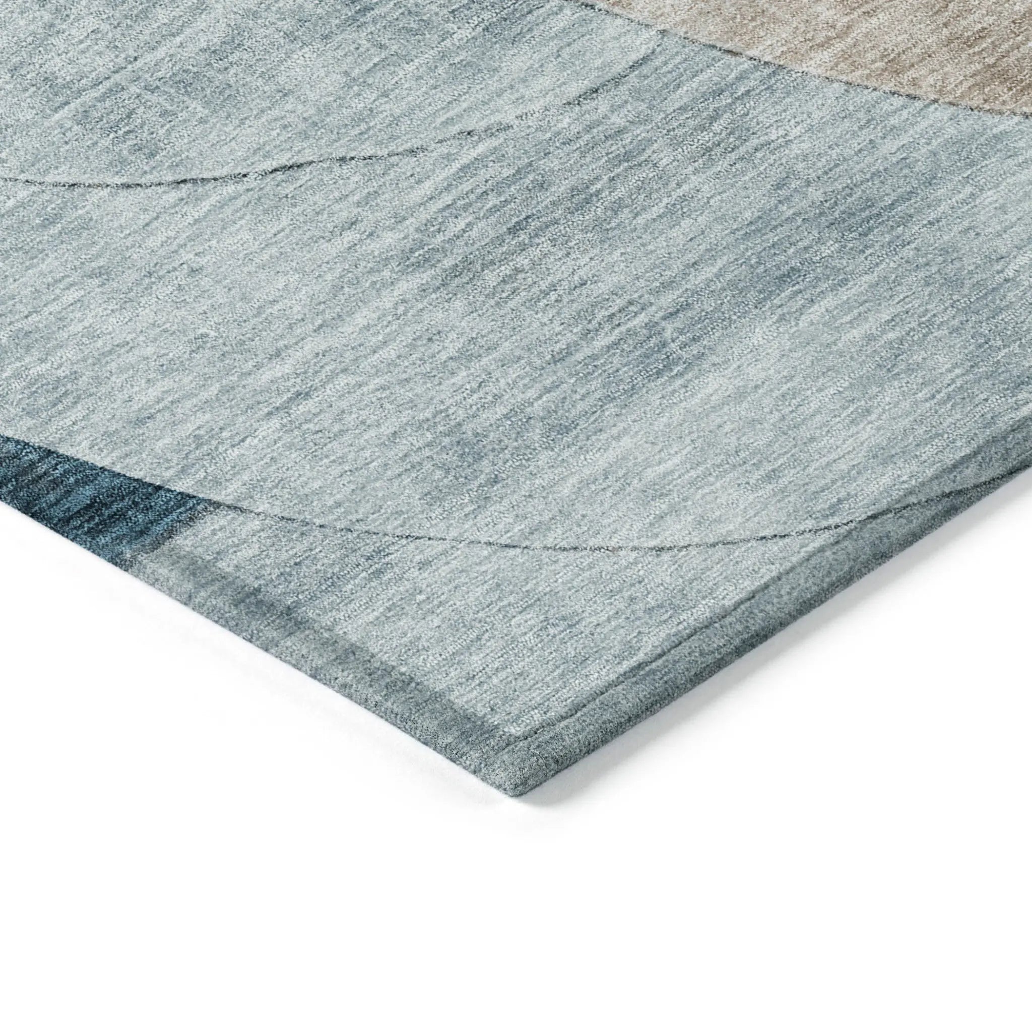 8' X 10' Rust Beige And Teal Blue Geometric Washable Indoor Outdoor Area Rug Homeroots Outdoor