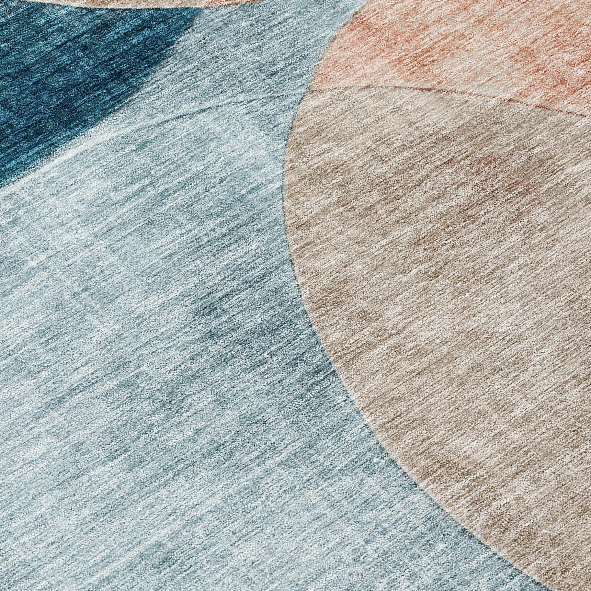 8' X 10' Rust Beige And Teal Blue Geometric Washable Indoor Outdoor Area Rug Homeroots Outdoor
