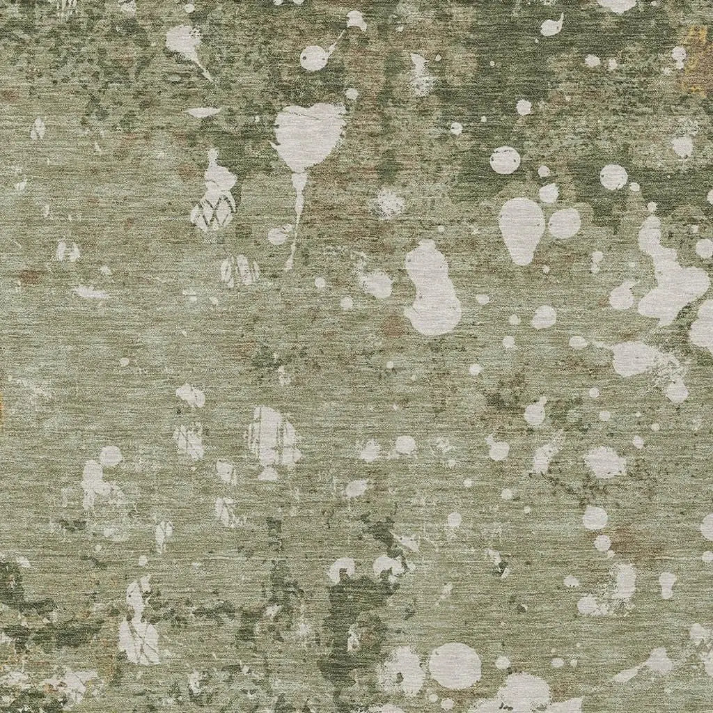 8' X 10' Sage And Beige Abstract Washable Indoor Outdoor Area Rug Homeroots Outdoor