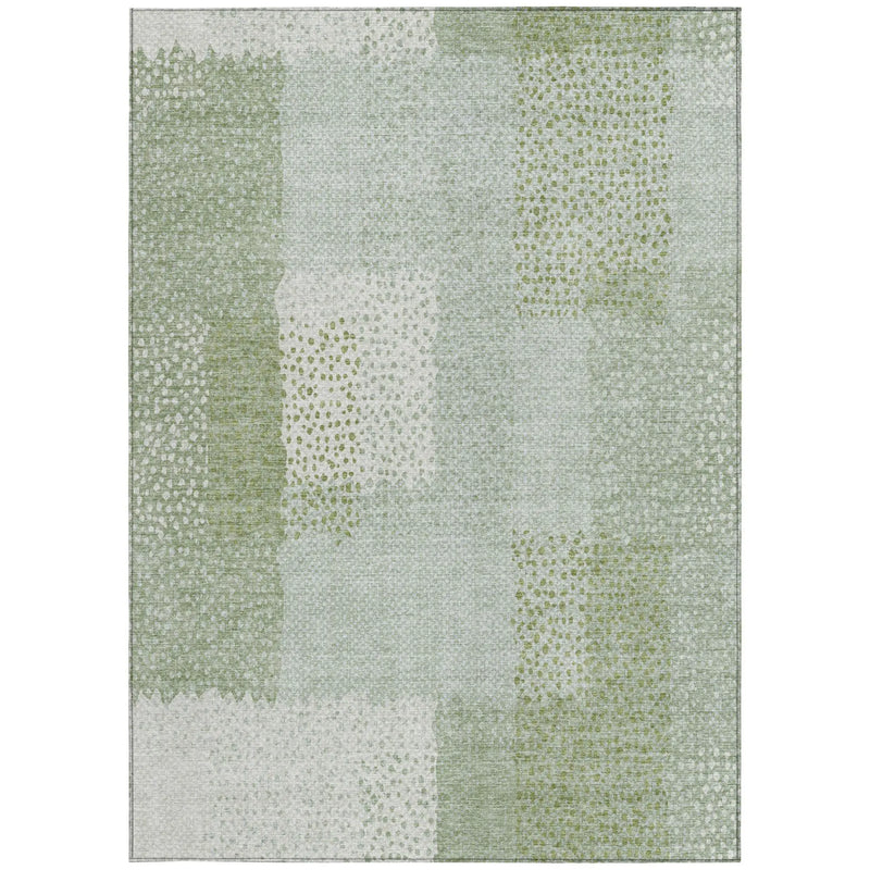 8' X 10' Sage And Green Abstract Washable Indoor Outdoor Area Rug Homeroots Outdoor