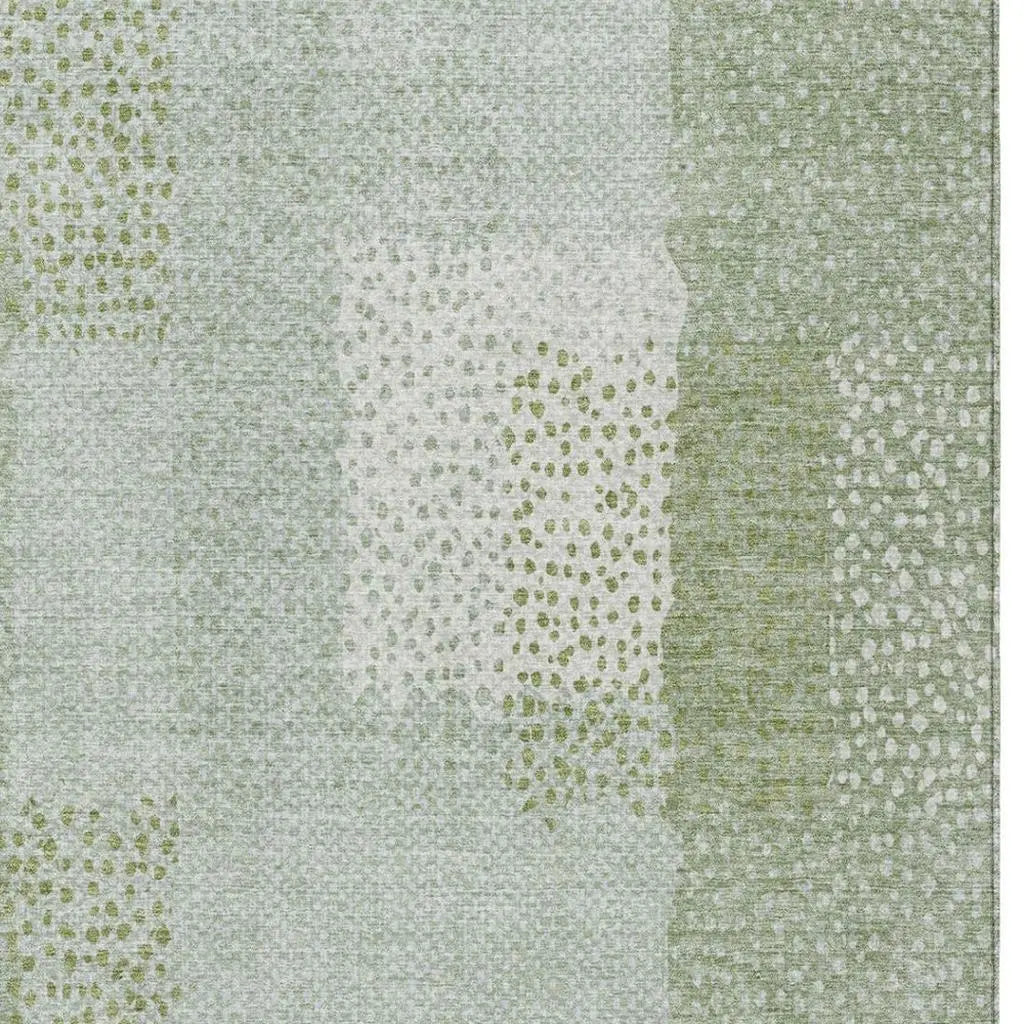 8' X 10' Sage And Green Abstract Washable Indoor Outdoor Area Rug Homeroots Outdoor