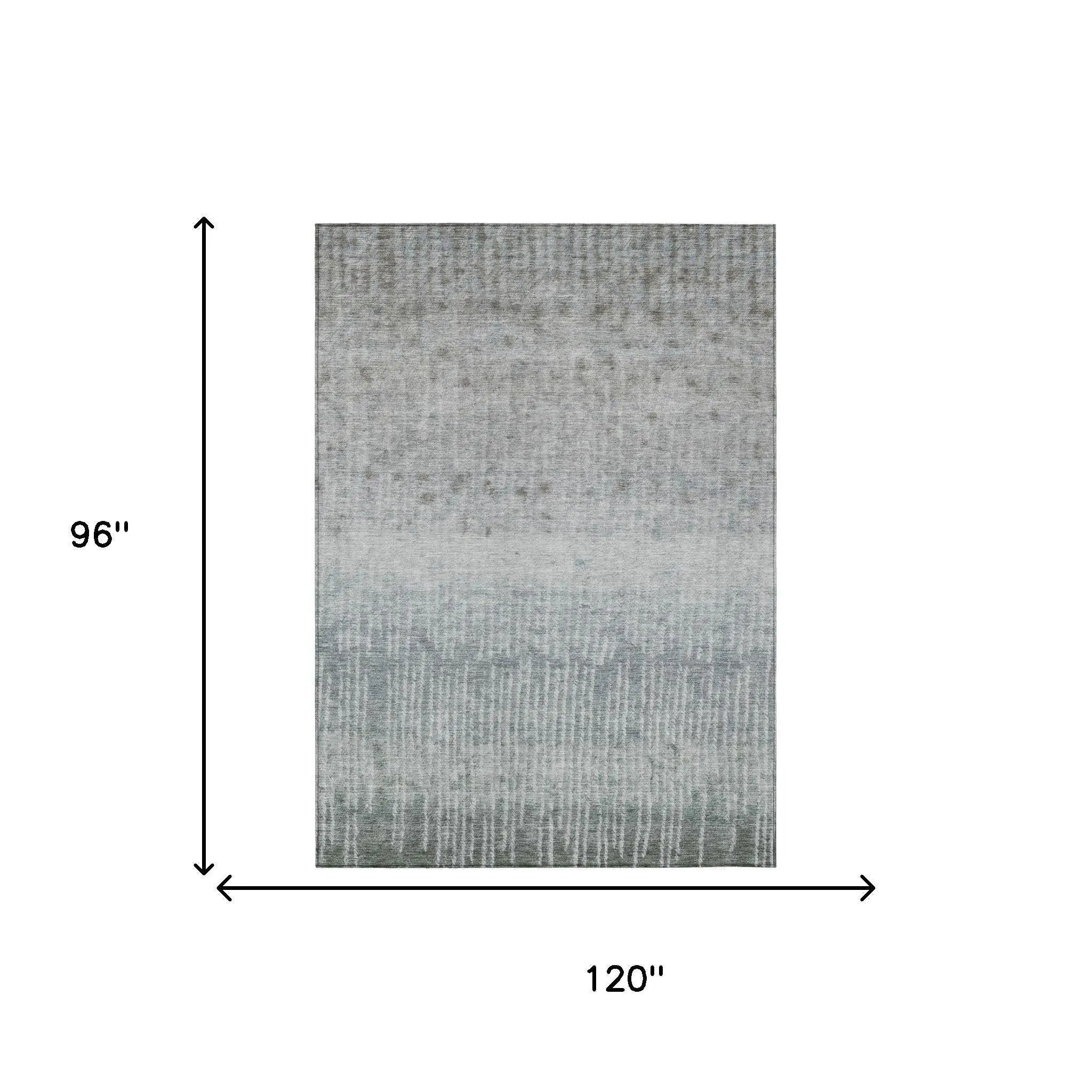 8' X 10' Sage And Green Abstract Washable Indoor Outdoor Area Rug Homeroots Outdoor