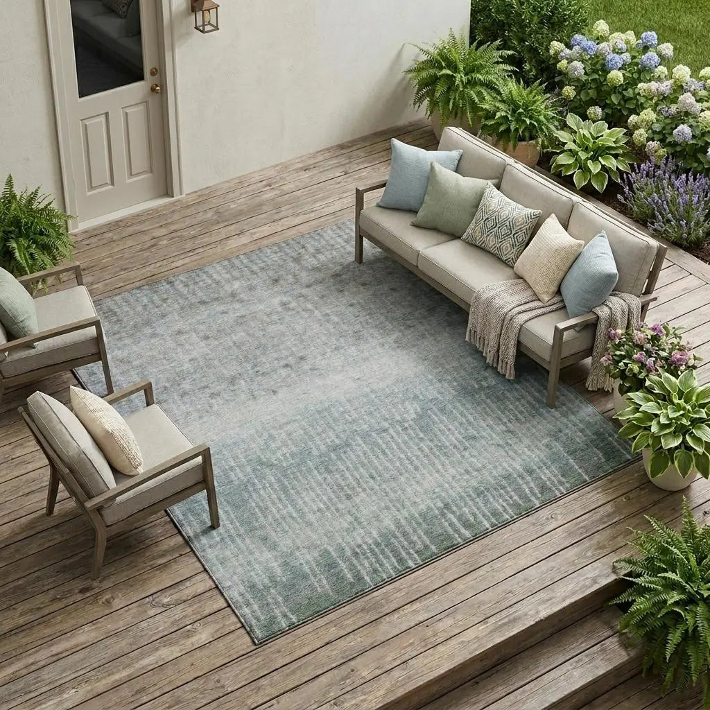 8' X 10' Sage And Green Abstract Washable Indoor Outdoor Area Rug Homeroots Outdoor