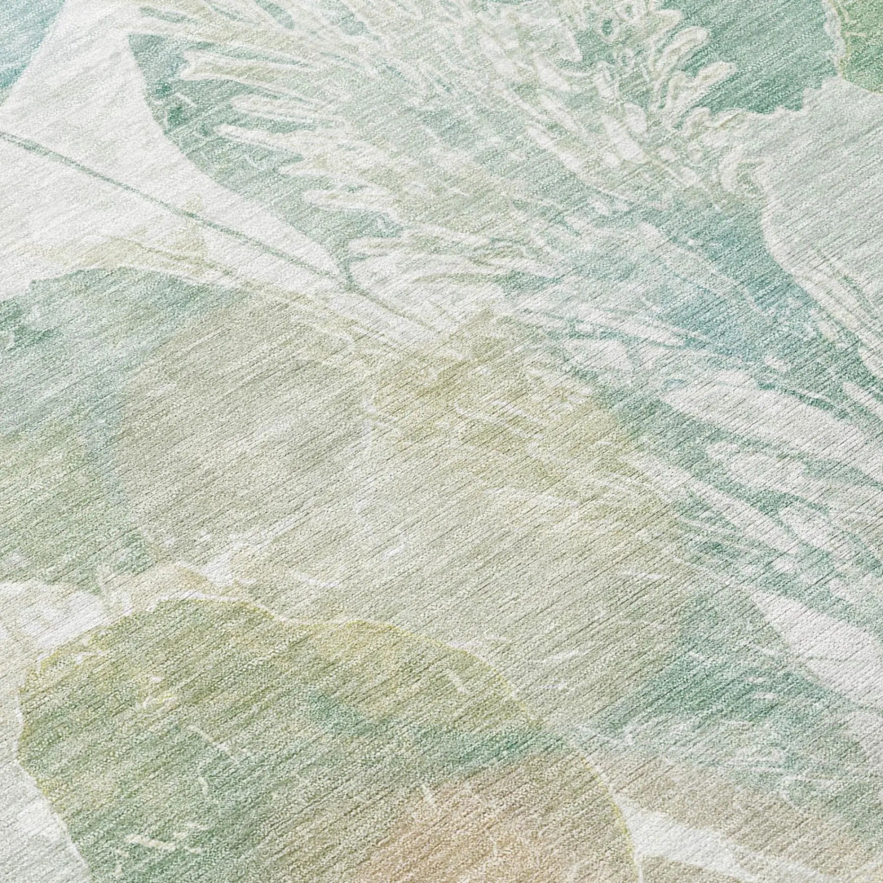 8' X 10' Sage And Green Botanical Leaves Washable Indoor Outdoor Area Rug Homeroots Outdoor
